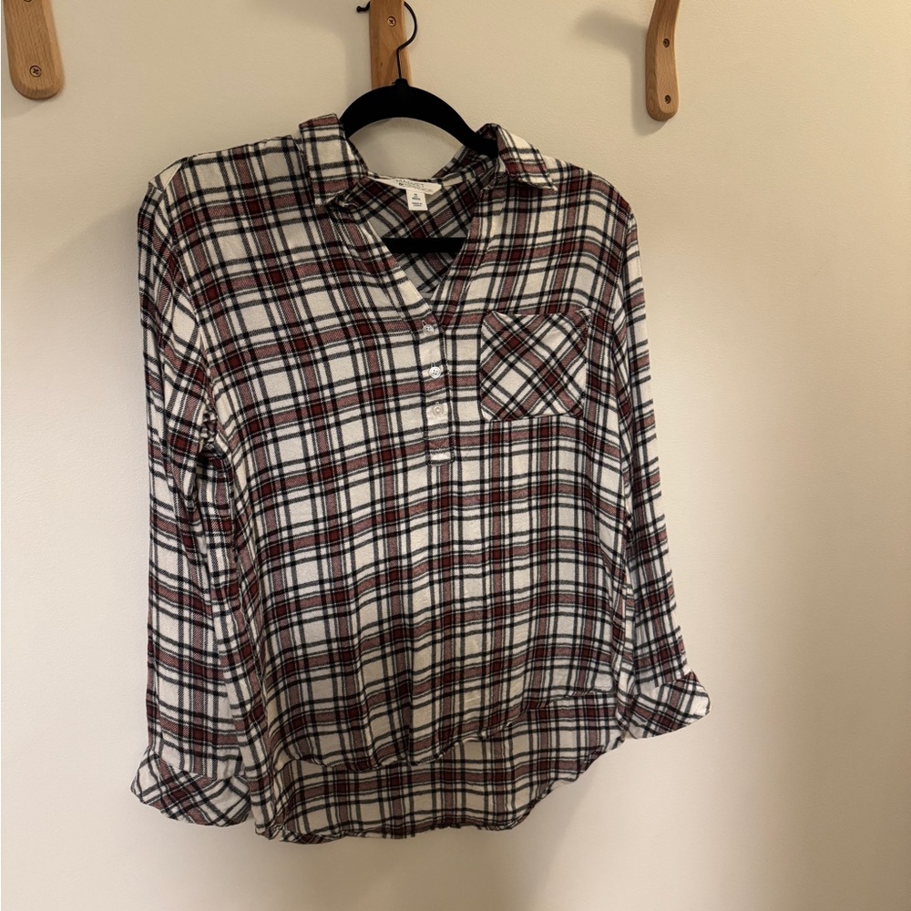Plaid Button-Up Women's Top